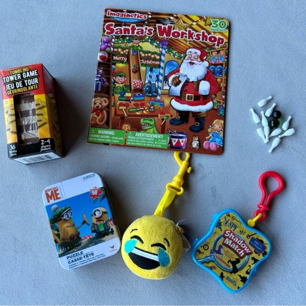 Set of 6 Games Puzzles Toys Minion Emoji Christmas